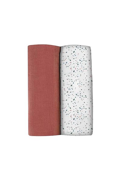 Beaba Set of 2 Cotton Muslin 120x120 cm Hot Sauce/Terrazzo
