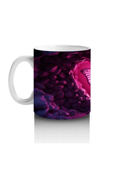 Luluyen Butterfly Sparkle in a Pink Heart – Printed Coffee Mug