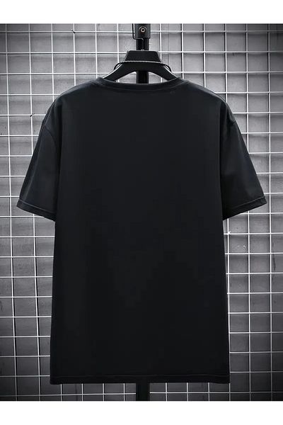 mzpkartan 20/1 compack future printed oversize short sleeve crew neck t-shirt - black