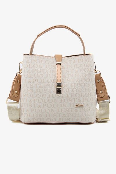 Just Polo Women's Medium Size Waterproof Faux Leather Printed Hand and Shoulder Bag Shopper 342055Pc