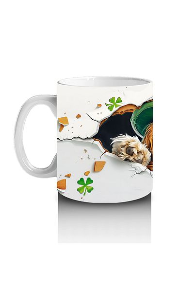 Luluyen Leprechaun Cocker Spaniel Dog Decorated with Symbols of Luck - Printed Coffee Mug