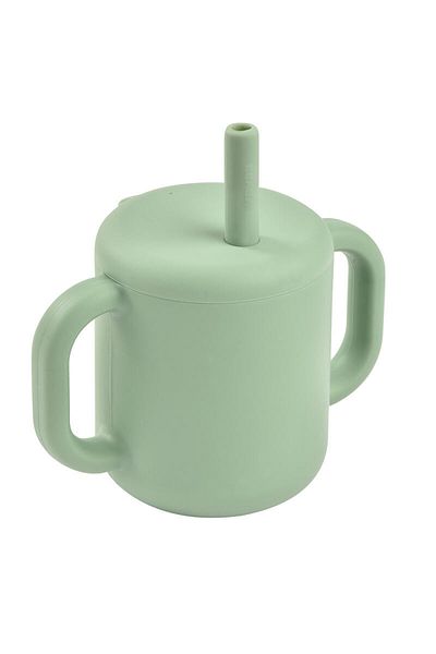 Beaba Training cup with silicone straw Sage Green