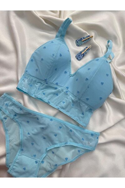 İNKO İÇ GİYİM Σετ εσώρουχα με μοτίβο καρδιάς από τούλι