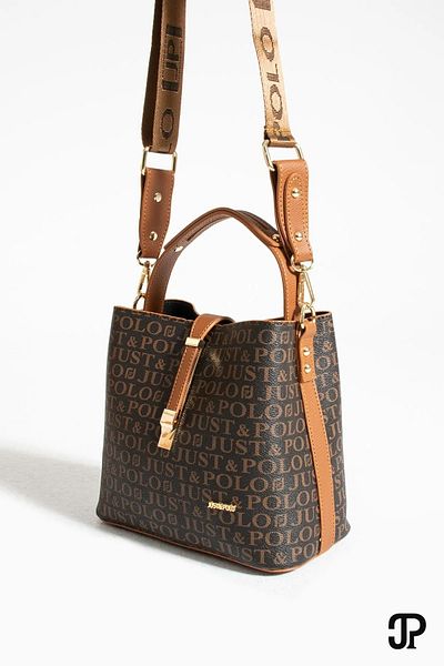 Just Polo Women's Medium Size Waterproof Faux Leather Printed Hand and Shoulder Bag Shopper 342055Pc