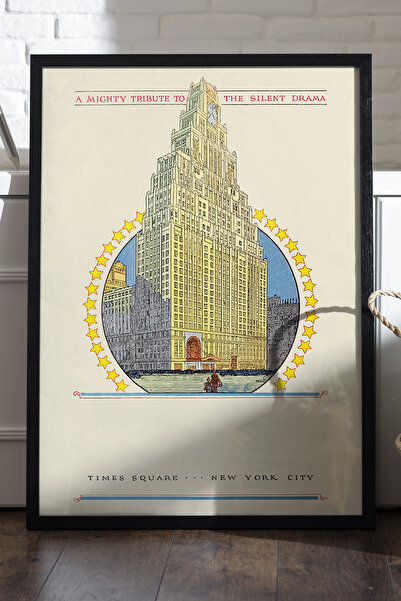 Duvarda Αφίσα Times Square με μαύρο ξύλινο πλαίσιο, διακοσμητική ζωγραφική το...
