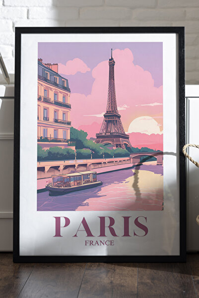 Duvarda Αφίσα Παρισιού με μαύρο ξύλινο πλαίσιο, διακοσμητικός πίνακας τοίχου ...