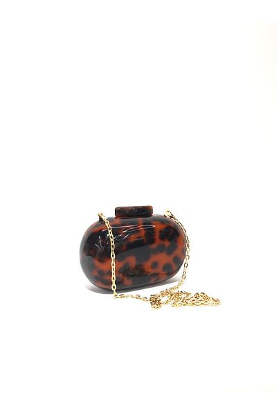 womenacs Women's Luxury Leopard Pearl Evening Dress Clutch Portfolio Chain Strap Hand Wedding Engagement Henna Night Shoulder Bag