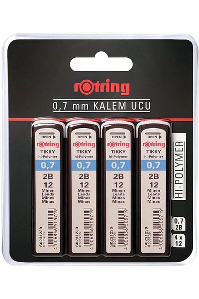 STOREMAX Ntwork Tikky Hi-Polymer Mechanical Pencil Tip, 0.7mm, 2B, 4 Pcs Blister Art 1087243