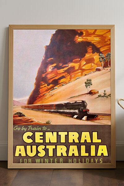 Duvarda Αφίσα με φυσικό ξύλινο πλαίσιο Αυστραλίας, διακοσμητικός πίνακας τοίχ...