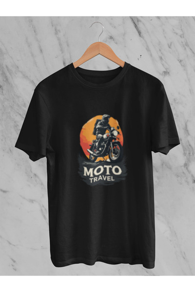 MG Moto Travel Printed Unisex Circle Neck Cotton Oversize Short Sleeve T-Shirt
