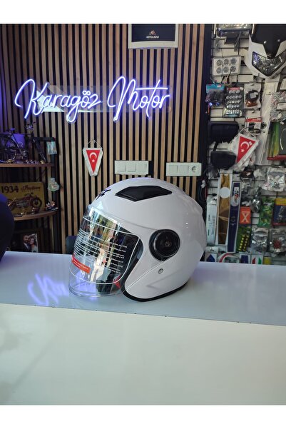 karagöz motor Motorsiklet çenesiz kask L beden