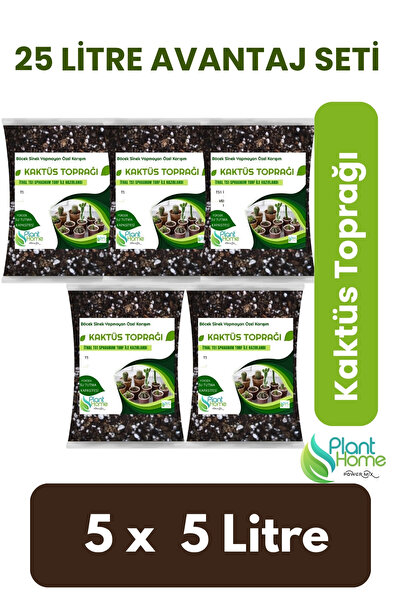 Plant Home Power Mix 25 Lt Kaktüs ve Sukulent Toprağı - 5x5 Lt Paket | Hızlı ...