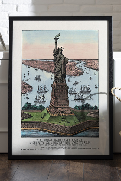 Duvarda Αφίσα Liberty με μαύρο ξύλινο πλαίσιο, διακοσμητικός πίνακας τοίχου τ...