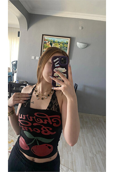 weywot Black Cherry Bomb Lacy Crop with Additional Strap