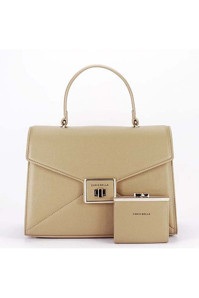 CHRİS BELLA Dark beige Premium medium bag with wallet CB2305-1 M6