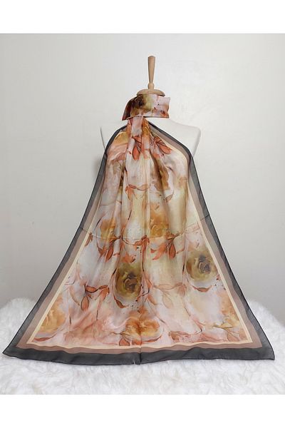 REMOMODA Model floral de șal din bumbac moale
