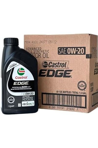 CASTROL Fully Synthetic Motor Oil 0W20 Dexos 1 Gen 3 by (6 x 1 Quart)