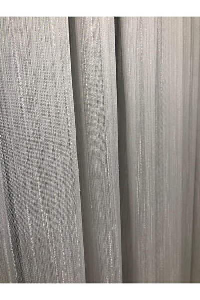 Taç Rüyaper Bamboo Floor Stripe Pattern Luxury Tulle Curtain (1/3 Tight Pleat)