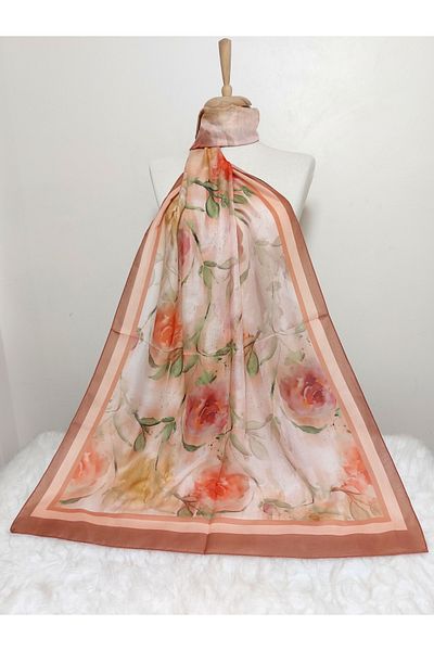 REMOMODA Patterned Soft Cotton Shawl Floral Model