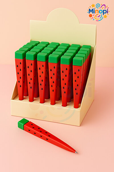 Minopi 3Pcs Cute Red Watermelon Pencil Versatil Pencil 0.7 mm Colorful Children's Pencil