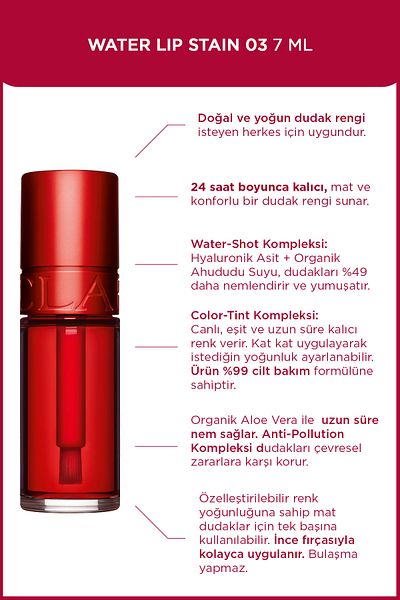 Clarins صبغة شفاه مرطبة ذات تصبغ عالي تدوم طويلاً