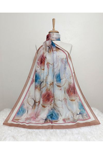 REMOMODA Patterned Soft Cotton Shawl Floral Model
