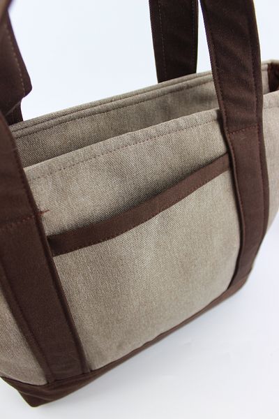 İLKYAZ Solid Color Linen Fabric Zipper Closure Mink Women's Small Size Cross Shoulder Bag 30X20X12 cm