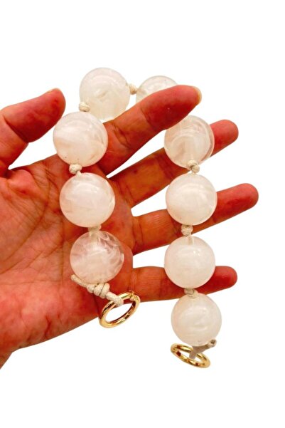 angel çanta aksesuar Angel Çanta Aksesuar 32 cm Şeffaf- Kırık Beyaz Boncuklu ...