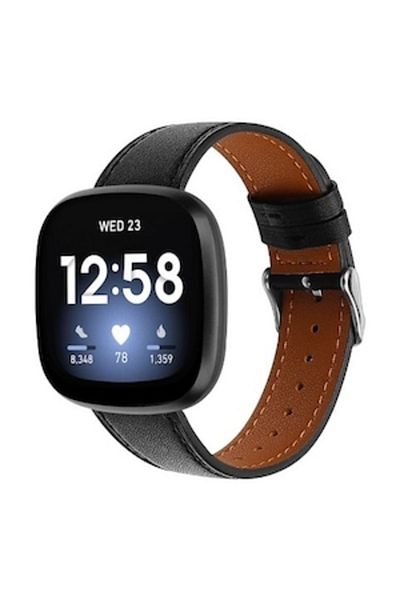 OEM Smartwatch Strap, Eco-leather, Compatible with Fitbit Versa 3/Fitbit Versa 4/FItbit Sense, Black