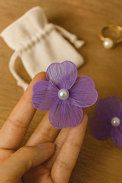 sema aksesuar أقراط سلكية على شكل زهرة اللؤلؤ للسيدات - أقراط ليلى - هدية للح...