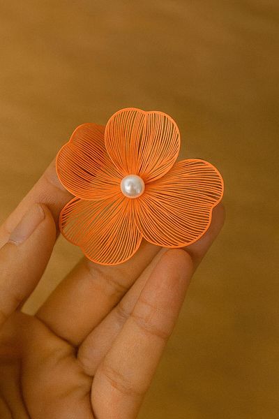 sema aksesuar Women's Flower Pearl Fairy Wire Earrings - Leyla Earrings - Pearl Lover Gift