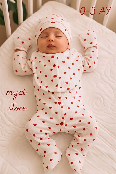 MYZİ STORE Newborn Hospital Release Set of 5 Organic 100% Cotton Baby Clothes