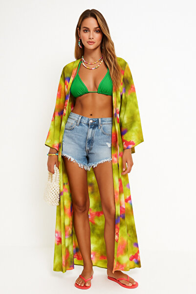 KAREN Watercolor Patterned Kimono/Kaftan/Cap