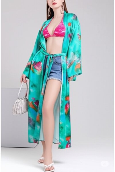 KAREN Watercolor Patterned Kimono/Kaftan/Cap