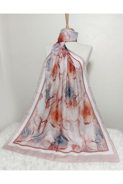 REMOMODA Patterned Soft Cotton Shawl Floral Model
