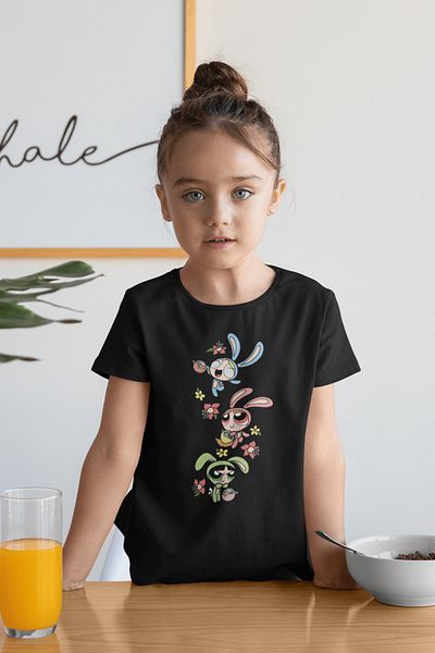 SEVBANO Tricou pentru copii unisex cu desene animate Power Puff Girls (1-12 ANI)