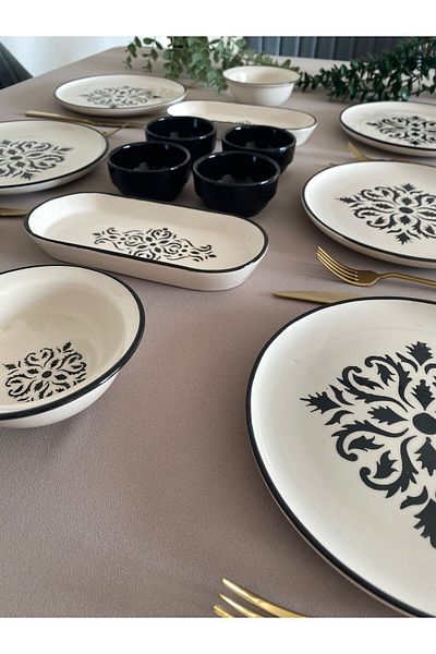 Borser Black Nettle 6-Piece 14 Piece Breakfast Set(2)