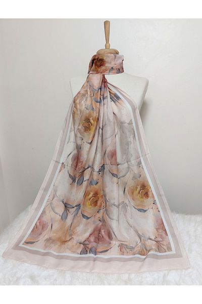 REMOMODA Patterned Soft Cotton Shawl Floral Model