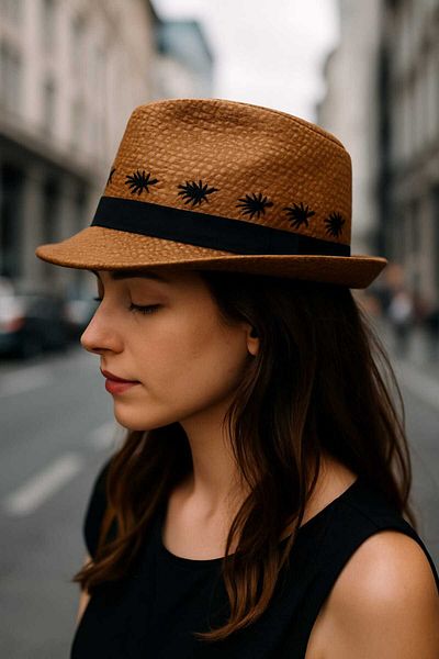 WOHOME Bohemian Embroidered Straw Hat- Sea Breeze