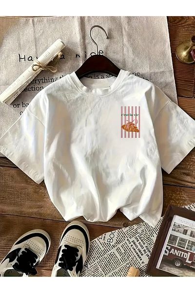 AEMİ Unisex Cest La Vie Printed Oversize Crew Neck T-Shirt