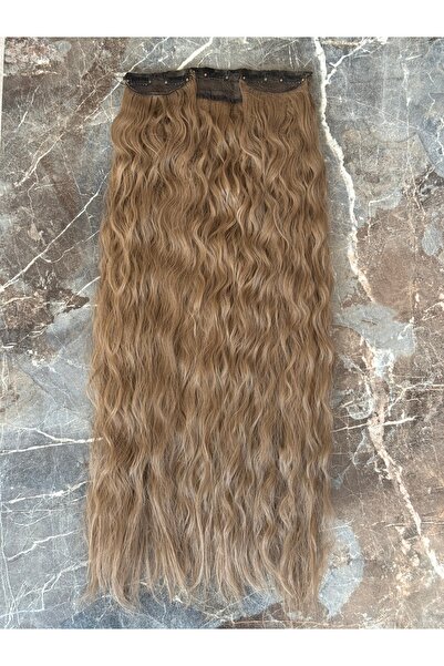 aura peruk Küllü kumral muhteşem renkteki yoğun dalgalı yarımay2yan çıtçıt mo...