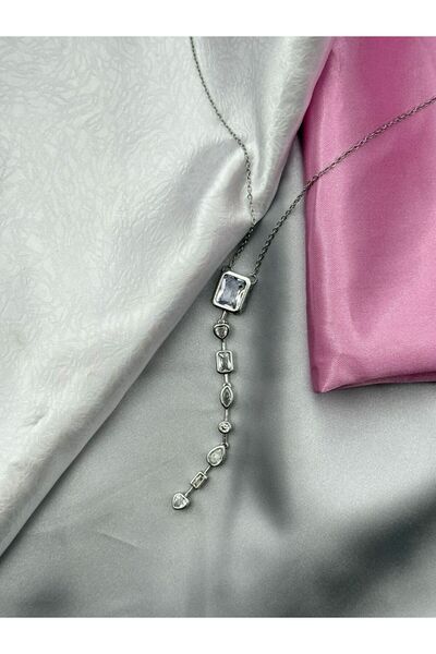 AKSESUARIM قلادة نسائية من حجر الزركون Y موديل ستيل