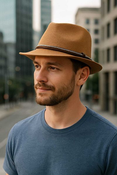 Betülce Men's Classic Panama Cowboy Hat