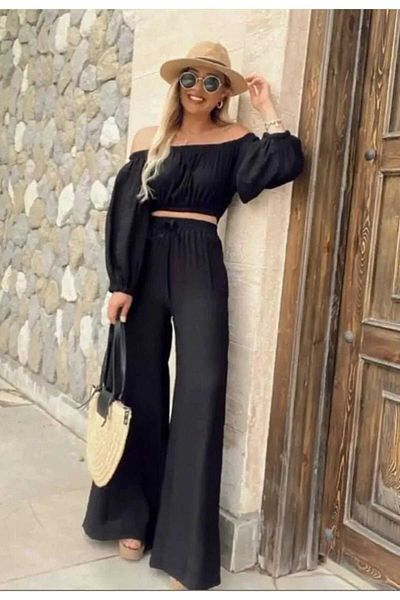 dshee woman Linen Crop Suit