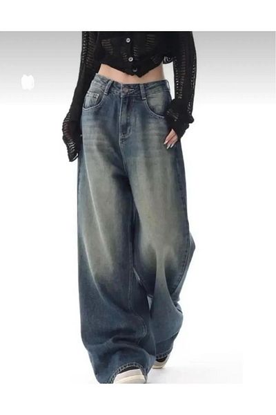 komera Baggy Jean Pants Green Tint Washable