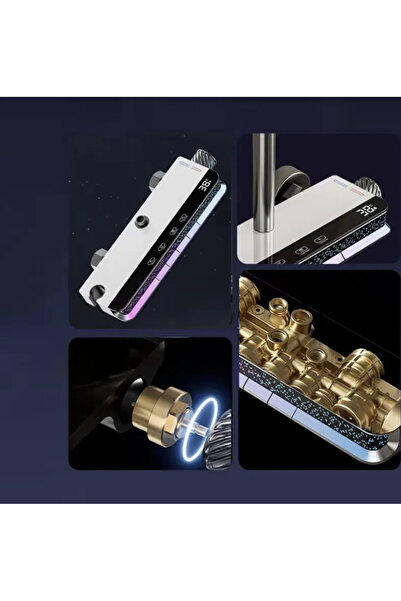 OEM Coloana de Dus Inteligenta cu Afisaj LED Ceas, Control Termostatic, 4 Moduri de Pulverizare