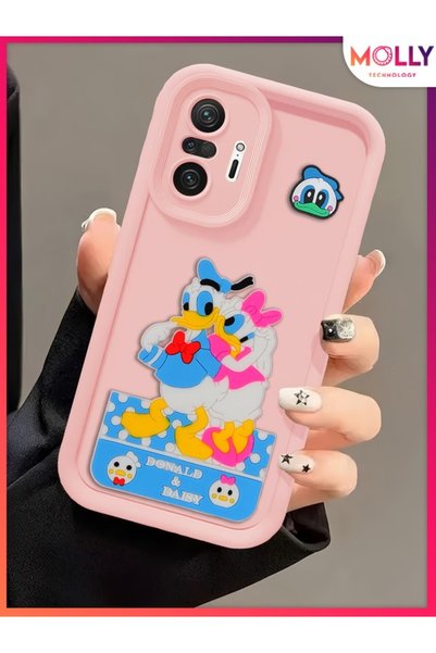 Molly Sand Pink Edges Thick 3D Embossed Donald Daisy Silicone Case for Xiaomi...