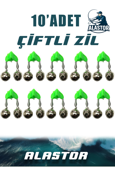 ALASTOR 10'Lu Set Çiftli Plastik Zil Olta Zili Olta Kamışı İçin Zil Fosfor Ta...