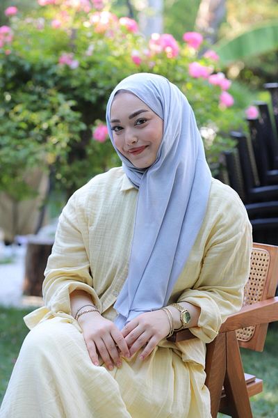 Şalland Natural Cotton Shawl Soft Gray