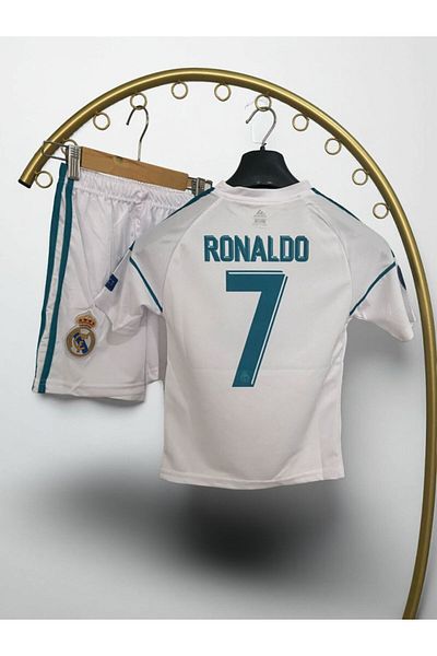 sinmm Real-Madrid'Ro-Nal-Dooo White Color Bottom Top Team with Socks and Bracelet Gift 001